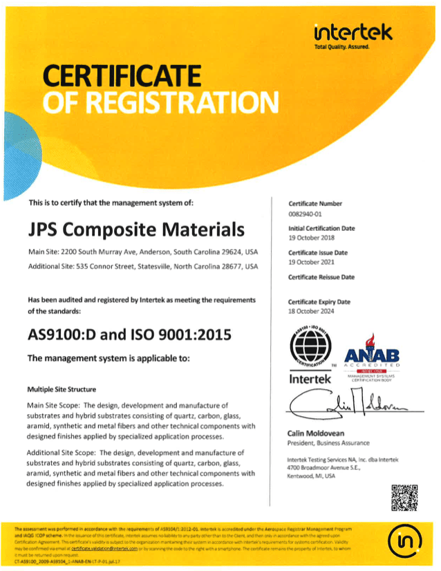2021 AS9100D-ISO Certificate